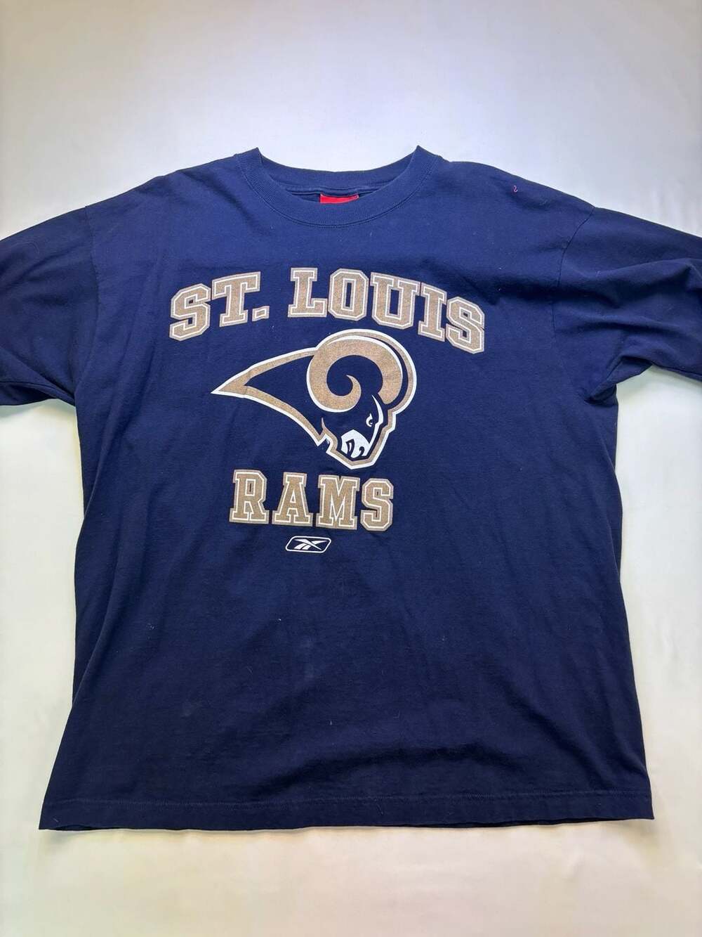 Reebok St. Louis Rams NFL Football Blue T-Shirt Large